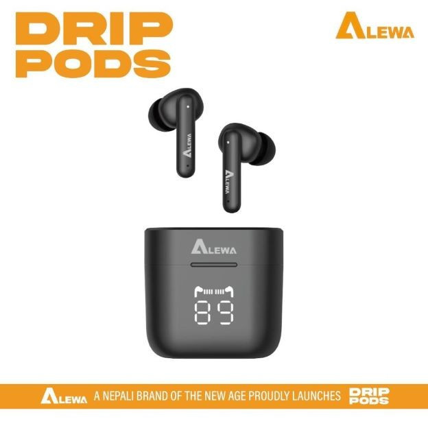 Alewa Bluetooth Earbuds 42 Hours Playback | Low Latency | Rubberised Scratchproof Coating | Digital Display | IPX4 Sweat & Water Resist | DripPods