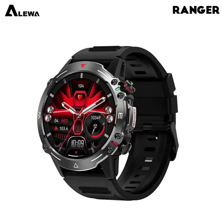 Alewa Ranger Amoled Round Smartwatch BT Call, IP68 (Black/Gray/Green)